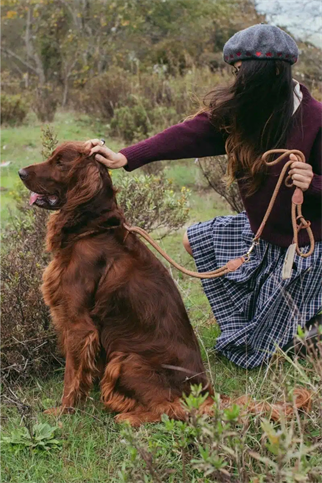 Zoe Pet Atelier Loop Köpek Gezdirme Kayışı Karamel Kahverengi