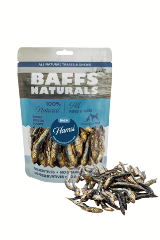 Baffs Naturals Hamsi Balık %100 Doğal Çiğnemelik Köpek Ödül Maması 100 gr
