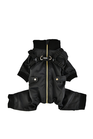 Puppia Garnet Polar Tulum Göğüs Tasmalı Kışlık Köpek Tulumu Siyah