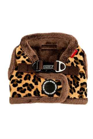 Puppia Wild Harness B Köpek Göğüs Tasması - Kahverengi | Leopar Desenli
