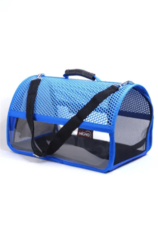 Migno Flybag Voyager Fileli-Şeffaf Model Kedi Köpek Taşıma Çantaları - Mavi