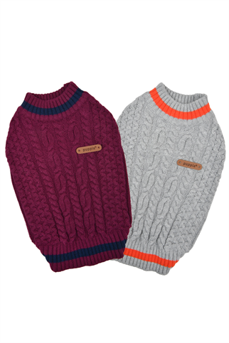 Puppia Fannar Örgü Köpek Kazağı Bordo 