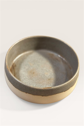 Feza Seramik Köpek Mama Kasesi- Bej/Beyaz