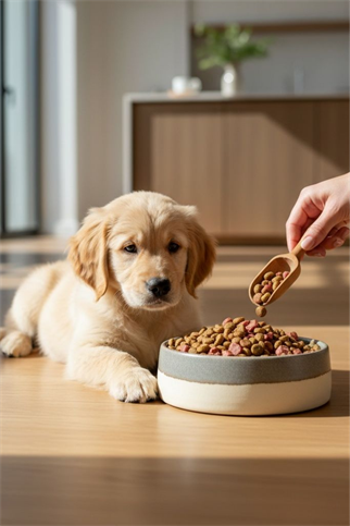 Feza Seramik Köpek Mama Kasesi- Bej/Beyaz