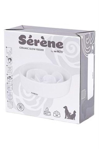 M-Pets Serene Rose Yavaş Yeme Köpek Mama Kabı Beyaz