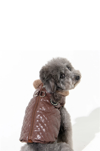 Puppia Dia Quilted Vest Jumper Köpek Tulumu - Kahverengi