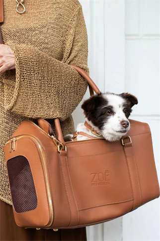 Zoe Pet Atelier Uçak Taşıma Çantası - Karamel Kahve