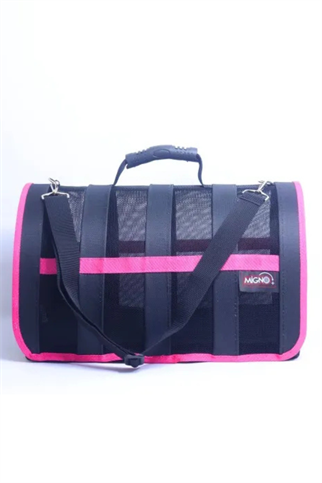 Migno Astra Fileli Model Köpek/Kedi Taşıma Çantası - Pembe