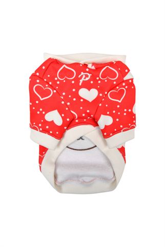 Puppia Fuzzy Bear Kapüşonlu Kazak - Kırmızı