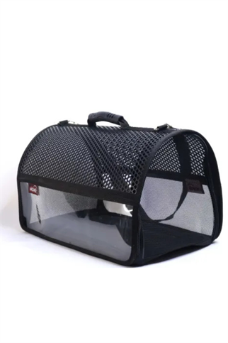 Migno Flybag Voyager Fileli-Şeffaf Model Kedi Köpek Taşıma Çantaları - Siyah