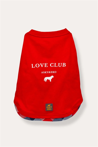 Asky&Erd Love Club Tshirt | Crimson Check