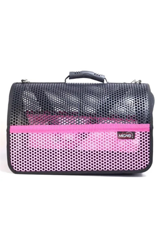Migno Flybag Voyager Fileli Model Kedi Köpek Taşıma Çantaları - Pembe-Siyah