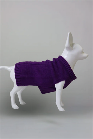 LouLou Örgü Triko Kazak Mor 