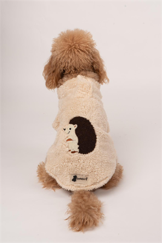 Doredog Köpek Kirpili Peluş Sweatshirt Krem