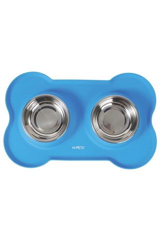 M-Pets Duet Köpek Mama ve Su Kabı Blue