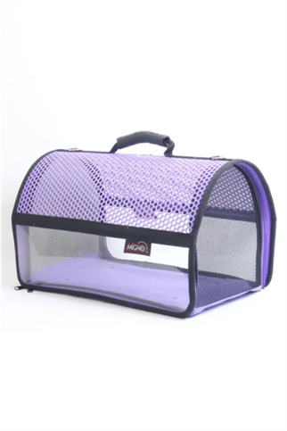 Migno Flybag Voyager Fileli-Şeffaf Model Kedi Köpek Taşıma Çantaları - Mor