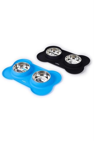 M-Pets Duet Köpek Mama Ve Su Kabı Blue