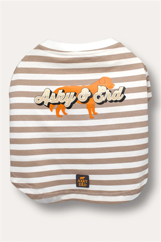 Asky&Erd Heritage Stripe Tshirt Oat Latte