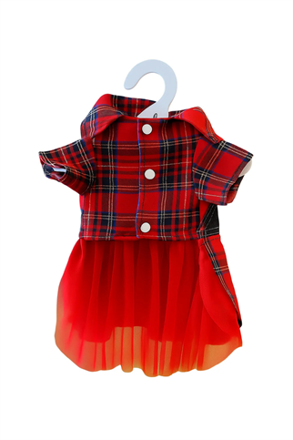 ZiggyDog Ekoseli Tüllü Elbise 