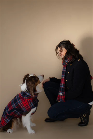 Asky&Erd AskyxHuman Crimson Tartan Plaid Scarf