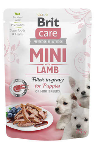 Brit Care Mini Yavru Köpekler için Soslu Kuzu Eti Filetoları