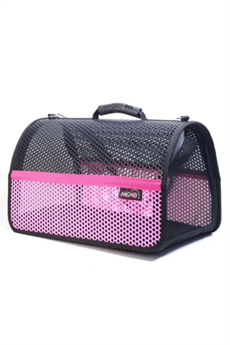 Migno Flybag Voyager Fileli Model Kedi Köpek Taşıma Çantaları - Pembe-Siyah