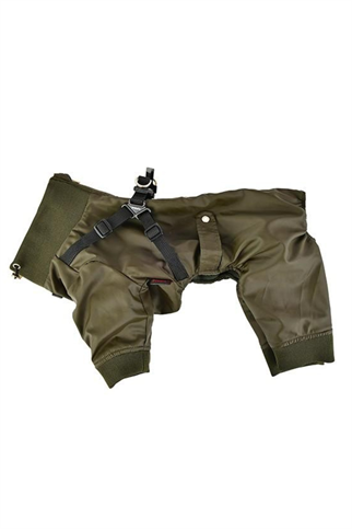 Puppia Garnet Polar Tulum Göğüs Tasmalı Kışlık Köpek Tulumu Haki