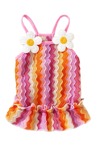 DolcePets Çizgili Papatya Elbise