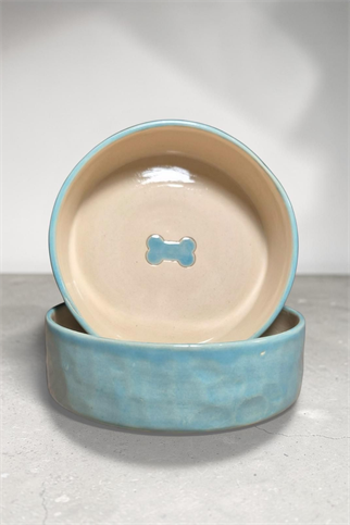 Feza Seramik Mama Kasesi Seti Mavi