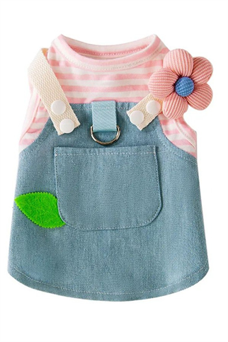 DolcePets Flower Tasmalı Kot Elbise