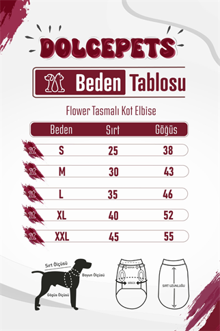 DolcePets Flower Tasmalı Kot Elbise