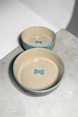 Feza Seramik Mama Kasesi Seti Mavi