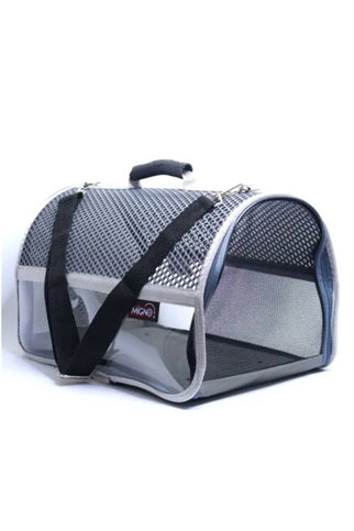 Migno Flybag Voyager Fileli-Şeffaf Model Kedi Köpek Taşıma Çantaları - Gri
