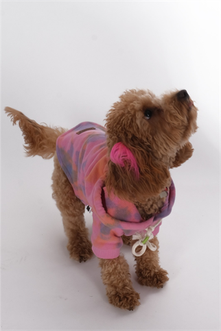 Doredog pembe batik desenli sweat