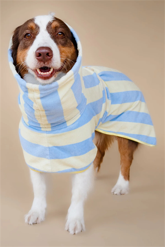 Asky&Erd Soft Rituals Cepli Köpek Kurulama Havlusu Butterscotch Çizgili Pijamalar ve Bornozlar