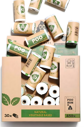 M-PETS POO DIŞKI POŞETİ 15 YAPRAK NANE KOKULU 30LU PAKET
