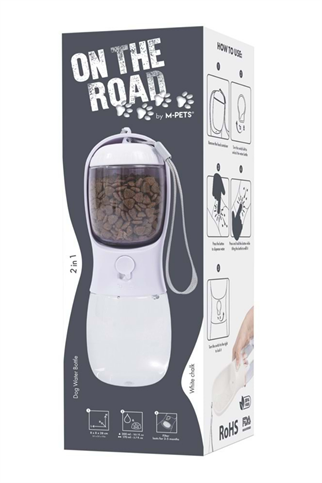 M-PETS On The Road 2-in-1 Köpek Seyehat Suluğu 300ML Beyaz