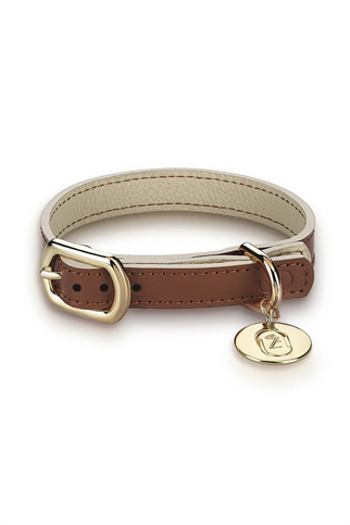 Zoe Pet Atelier Boyun Tasması - Karamel / Bej
