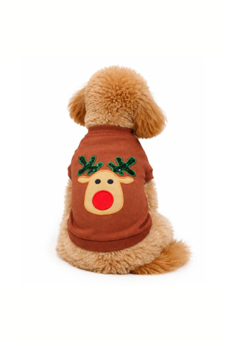 Gedyco Geyikli  Köpek Sweatshirt Camel
