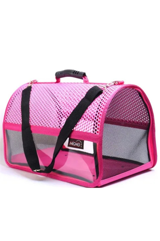 Migno Flybag Voyager Fileli-Şeffaf Model Kedi Köpek Taşıma Çantaları - Pembe