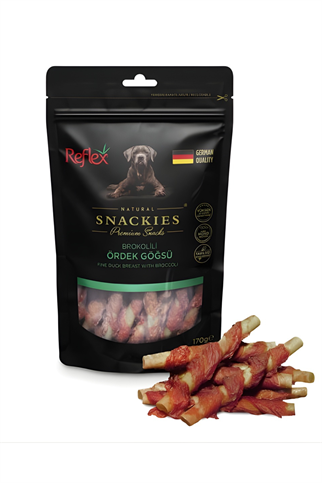 Reflex Snackies Natural Brokolili Ördek Göğsü Tahılsız Köpek Ödül Çubuğu 170gr
