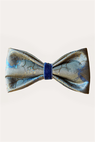 Blue Satin Bow Tie Deers