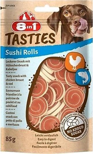 8in1 Tasties Sushi Rolls Tavuklu Balıklı Sushi Köpek Ödülü 85 G