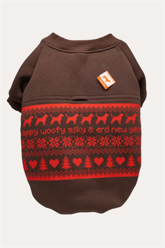 Asky and Erd Woofmas | Chestnut Classic Köpek Sweatshirt