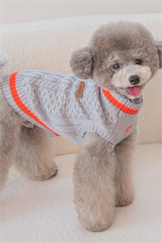 Puppia Fannar Örgü Köpek Kazağı Melanj Gri  