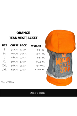 ZiggyDog Daddy Neon Sarı Kot Rengi Kot Ceketi