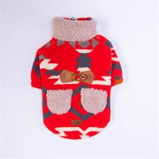 PawStar 25218-Kırmızı Chicago Ethnic Weave Ceket