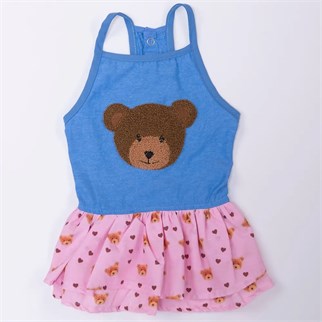 PawStar 26312 Cozie Bear Denim Elbise