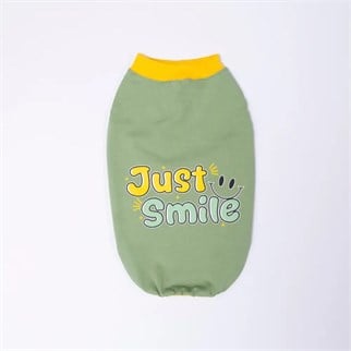 PawStar 26823 Yeşil Just Smile Tişört