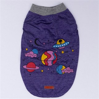 PawStar Mor Space Time T-Shirt Küçük Irk